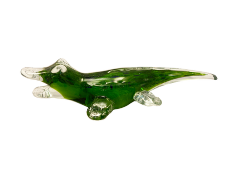 9 1/2” Art Glass Alligator Figurine