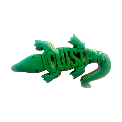 Green Wooden Gator Magnet