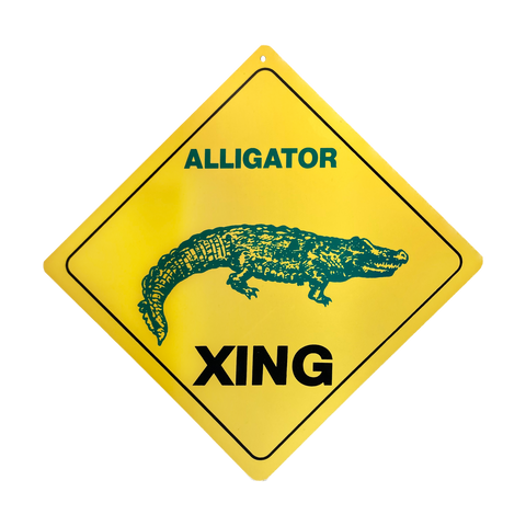 12" x 12" Yellow Alligator Xing Plastic Sign