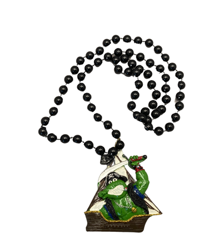 Pirate Gator Medallion Mardi Gras Beads