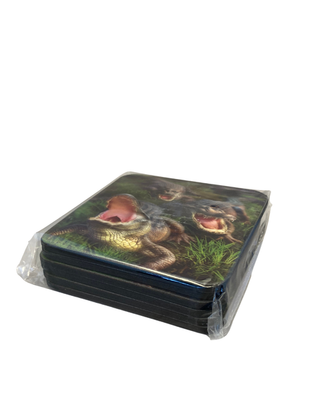 3D Gator Bog Square Coaster
