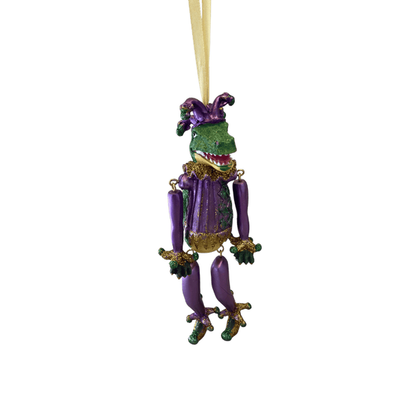 Sax Player Top Hat Gator Ornament w/ Moving Legs -- Multiple Colors