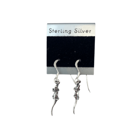 PETITE STERLING SILVER ALLIGATOR CHARM DANGLE EARRINGS