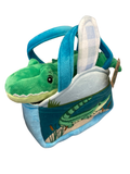 Happy Plush Gator in Embroidered Purse