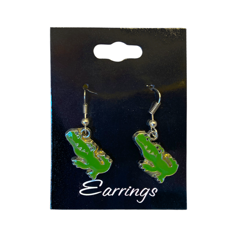 Green Alligator Earrings
