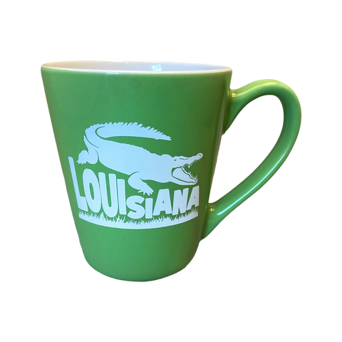 Louisiana Gator Mug in Green & White