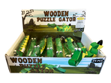 Twisty-Turny Green and Yellow Wooden Puzzle Gator