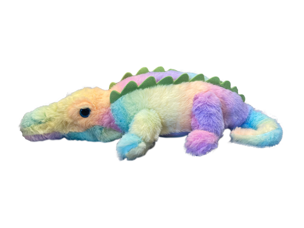 Super Soft Rainbow Ombre Patterned Gator Plush - 3 Sizes