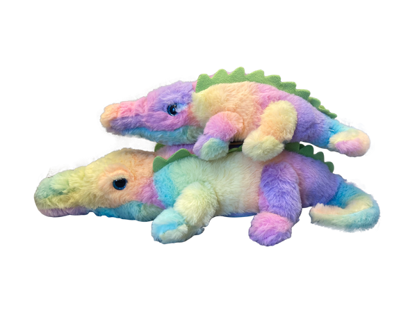Super Soft Rainbow Ombre Patterned Gator Plush - 3 Sizes