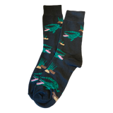 Alligator Socks - assorted colors (green alligators on gray or black socks)