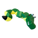 Twisty-Turny Green and Yellow Wooden Puzzle Gator