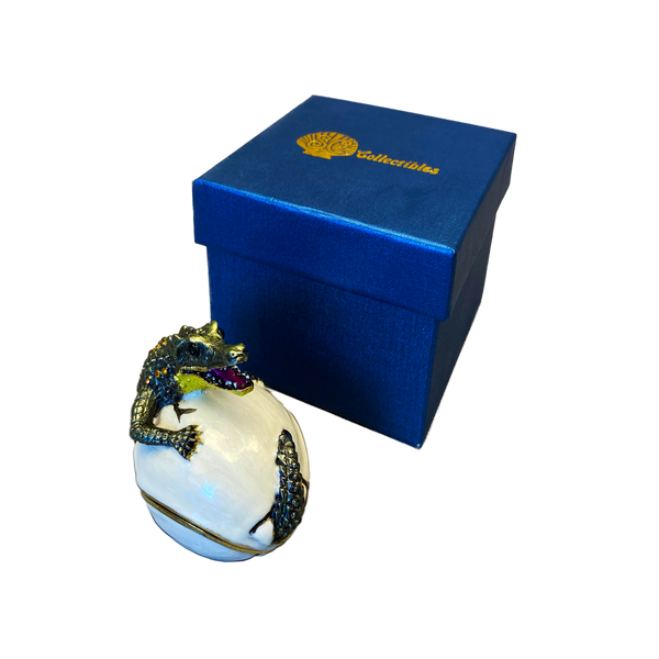 Hatching Alligator Egg Jewelry Box - Natural Color