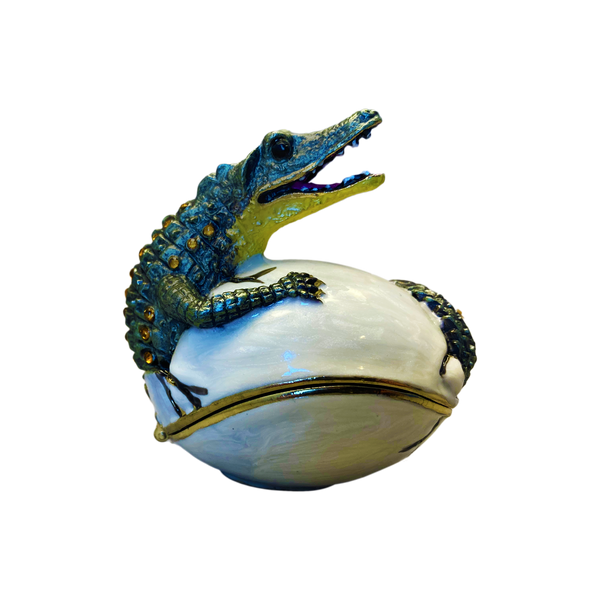 Hatching Alligator Egg Jewelry Box - Natural Color