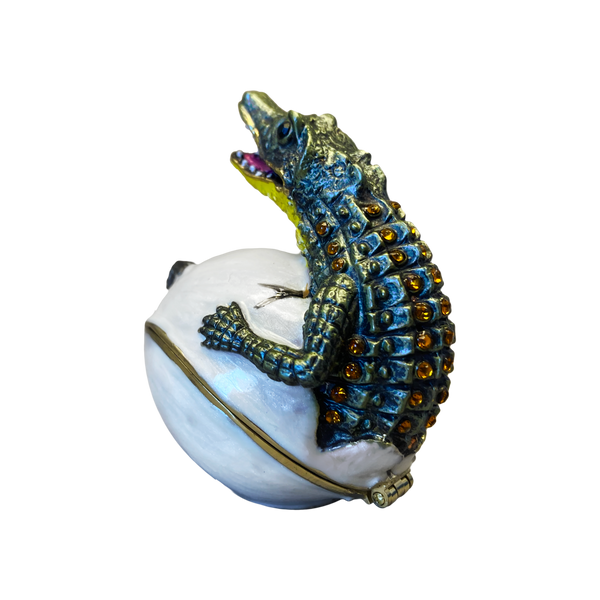Hatching Alligator Egg Jewelry Box - Natural Color