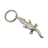 Silver Metallic Alligator Keyring with Wiggly Legs