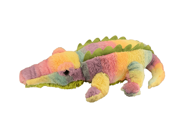 Super Soft Rainbow Ombre Patterned Gator Plush - 3 Sizes