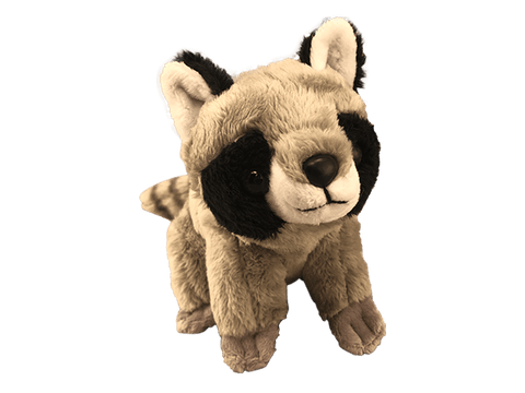 gray raccoon plush toy