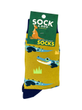 Yellow with bluegreen gator Socks