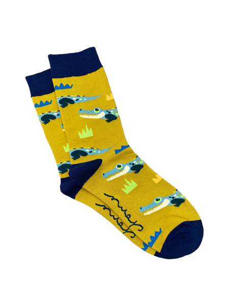 Yellow with bluegreen gator Socks
