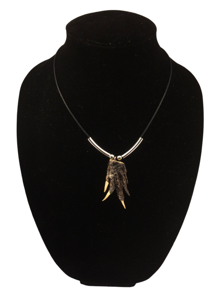 Fancy Alligator Foot Necklace with beads