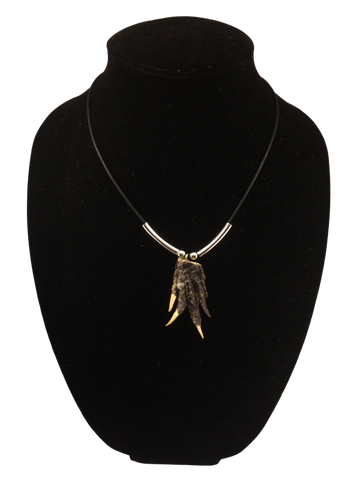 Fancy Alligator Foot Necklace with beads