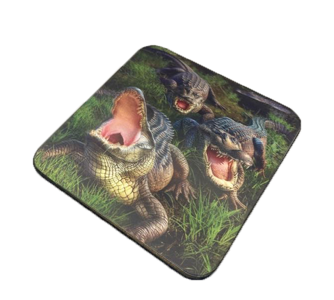 3D Gator Bog Square Coaster