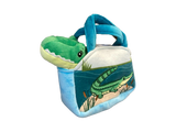 Happy Plush Gator in Embroidered Purse