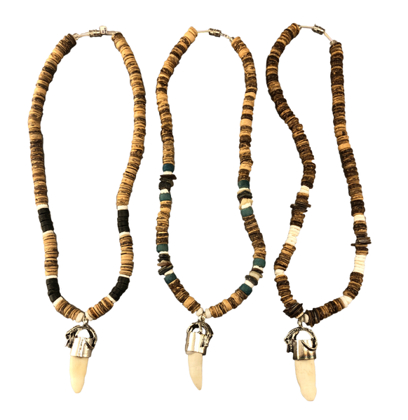 Coco Shell + Natural Bead Necklace