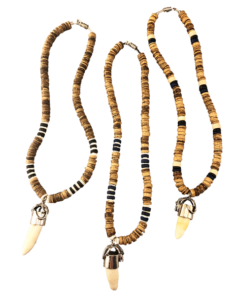 Coco Shell + Natural Bead Necklace