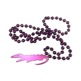 bottle opener alligator Mardi Gras beads green purple gold