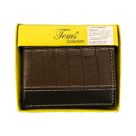 crocodile leather black brown wallet