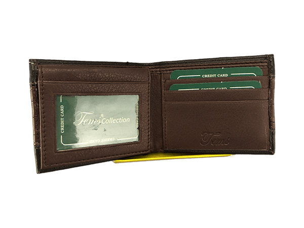 crocodile leather black brown wallet