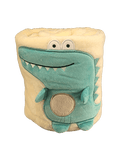 beige soft fold-up blanket with alligator