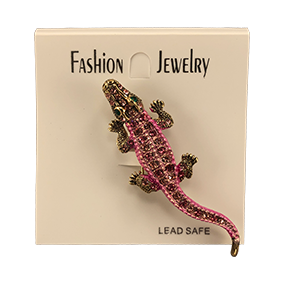 striped sequined alligator pin