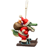 Skiing Santa Gator Ornament