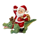 Santa Riding Alligator Magnet w/ Clip