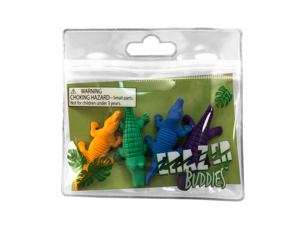Multi-color Set of 4 Alligator-Shaped Erasers