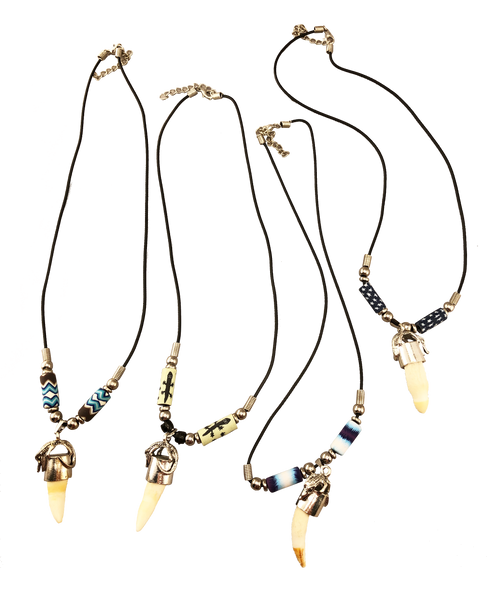 Designer Capped Alligator Tooth Necklace