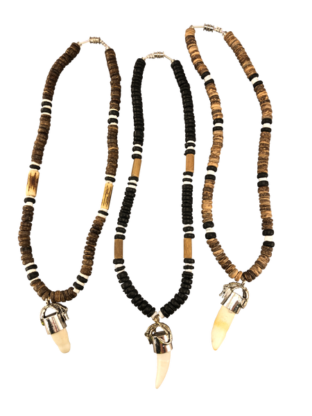 Coco Shell + Natural Bead Necklace