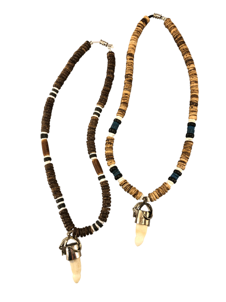 Coco Shell + Natural Bead Necklace