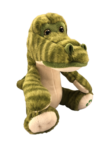 realistic sitting plush gator toy