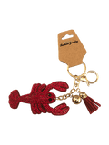 red crawfish charm keychain