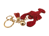 red crawfish charm keychain