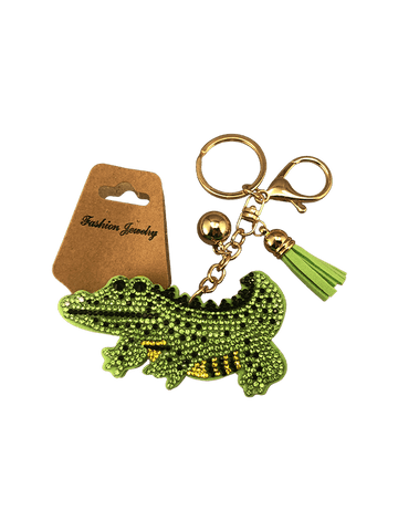 light green alligator keychain clip