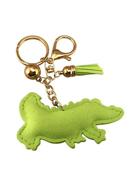 light green alligator keychain clip