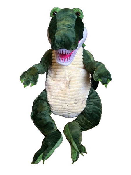 Realistic Huggable Alligator Backpack w/ Teeth