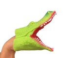 mouth open green gator puppet