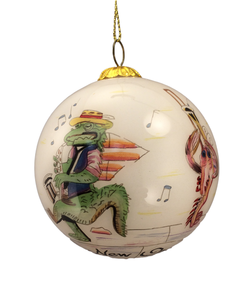 alligator jazz ball ornament