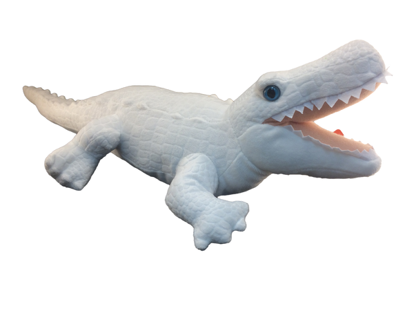 white plush alligator toy