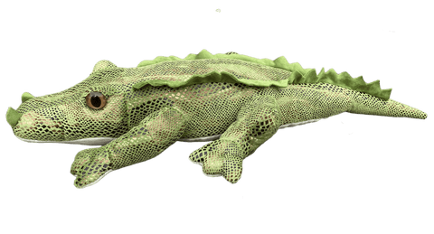 Plush alligator toy with bronze scales